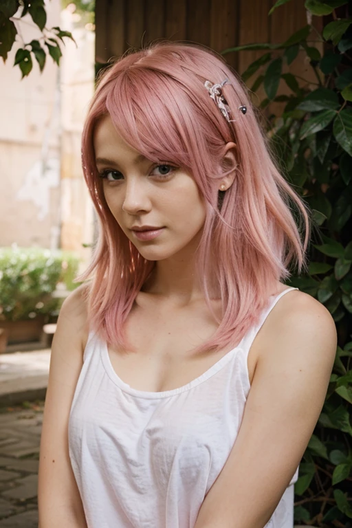 Beautiful Pink Hair Girl