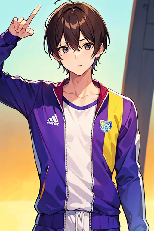 masutepiece, Best Quality, High quality, 1boy, Solo, Male Focus, Looking at Viewer, Upper body, Shin_walford,gymnastic suit