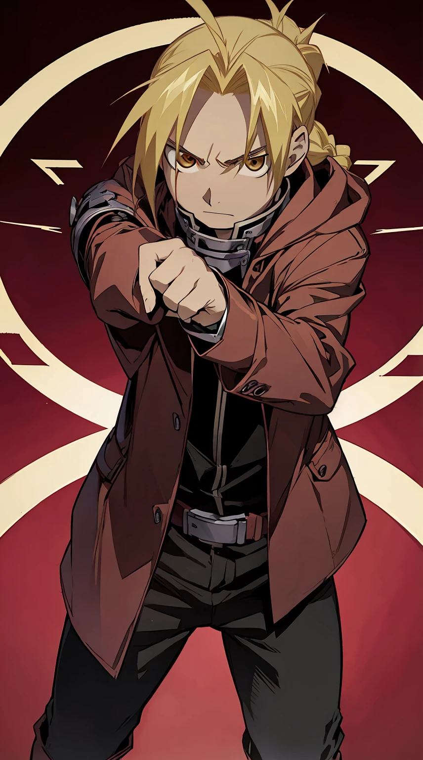 (Edward Elric,Fullmetal Alchemist),1boy,solo, male photo, serious face,Magic Circle,Shining background,best quality,masterpiece