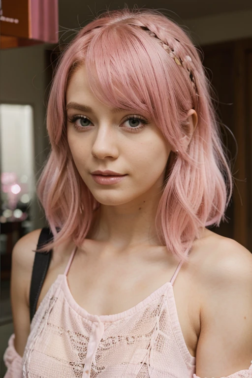 Beautiful Pink Hair Girl