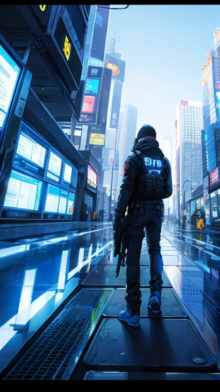 Transforme o plano de fundo no tema cyberpunk, deixar o cara estiloso , Adicione alguns bons detalhes no rosto, Make it look realistic and the quality will be 8k.
