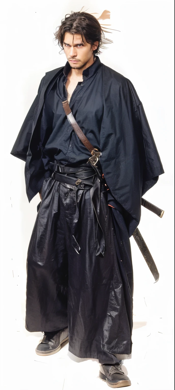 1man, sword, black hair, beard