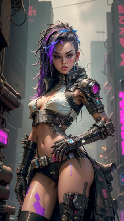 ((Best quality)), ((masterpiece)), (highly detailed:1.3), 3D, beautiful (cyberpunk:1.3) hacker woman with thick voluminous hair operating a computer terminal, nsfw