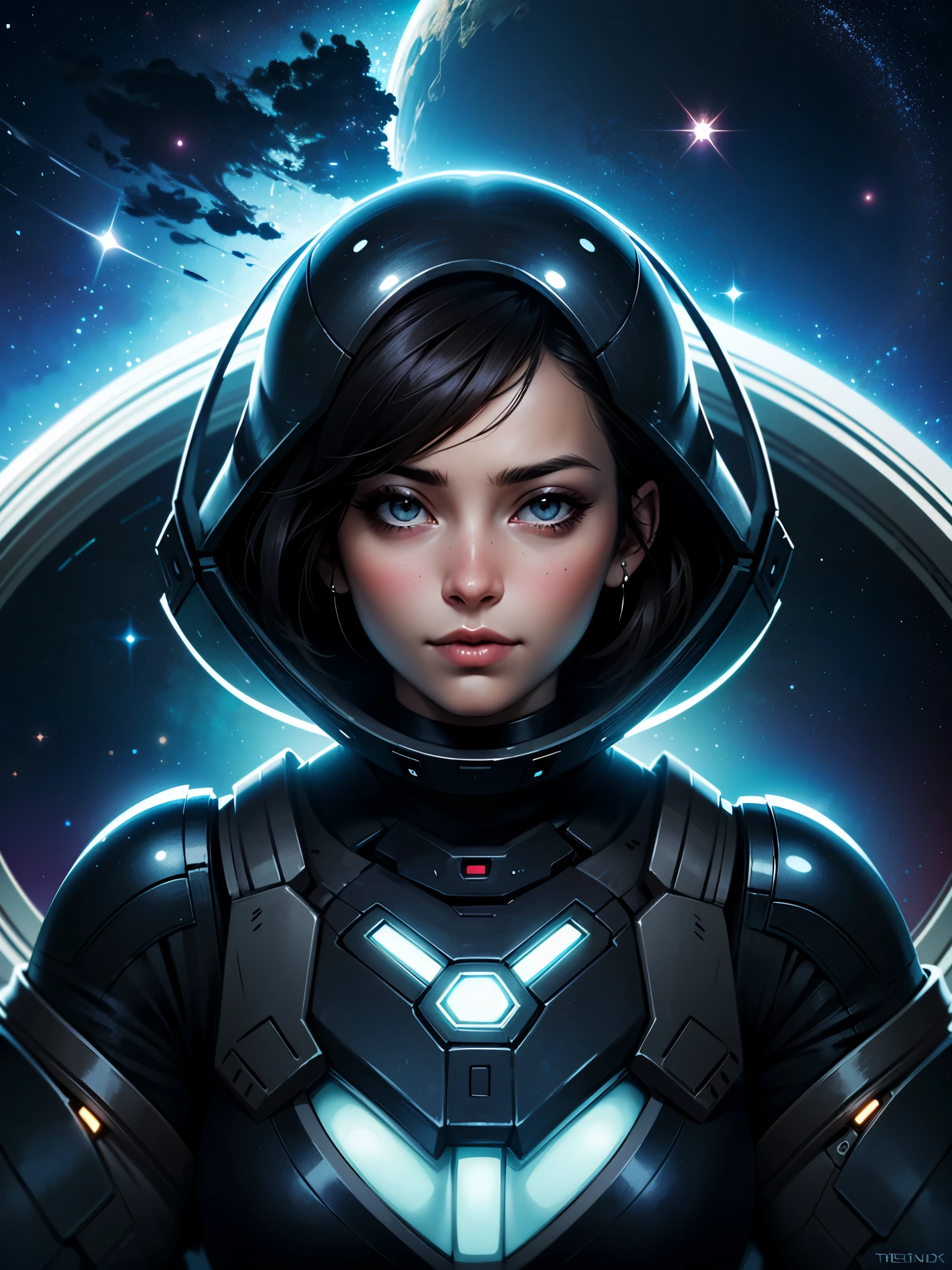 nijistyle,rfktr_technotrex,woman exploring planets, alien worlds, exotic locations, deep space,unkown terrors, galactic, nebulas,stars,fcPortrait