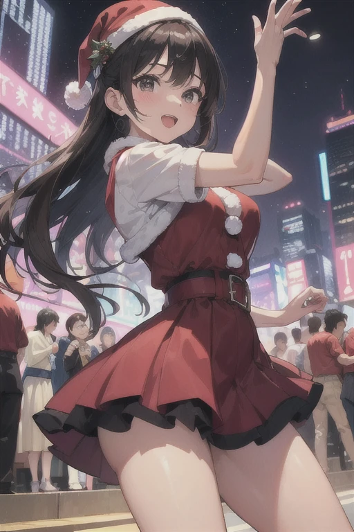 Christmas、Parti、beautiful mature women、Large crowds、Looks fun、Christmasツリー、Dance Dance