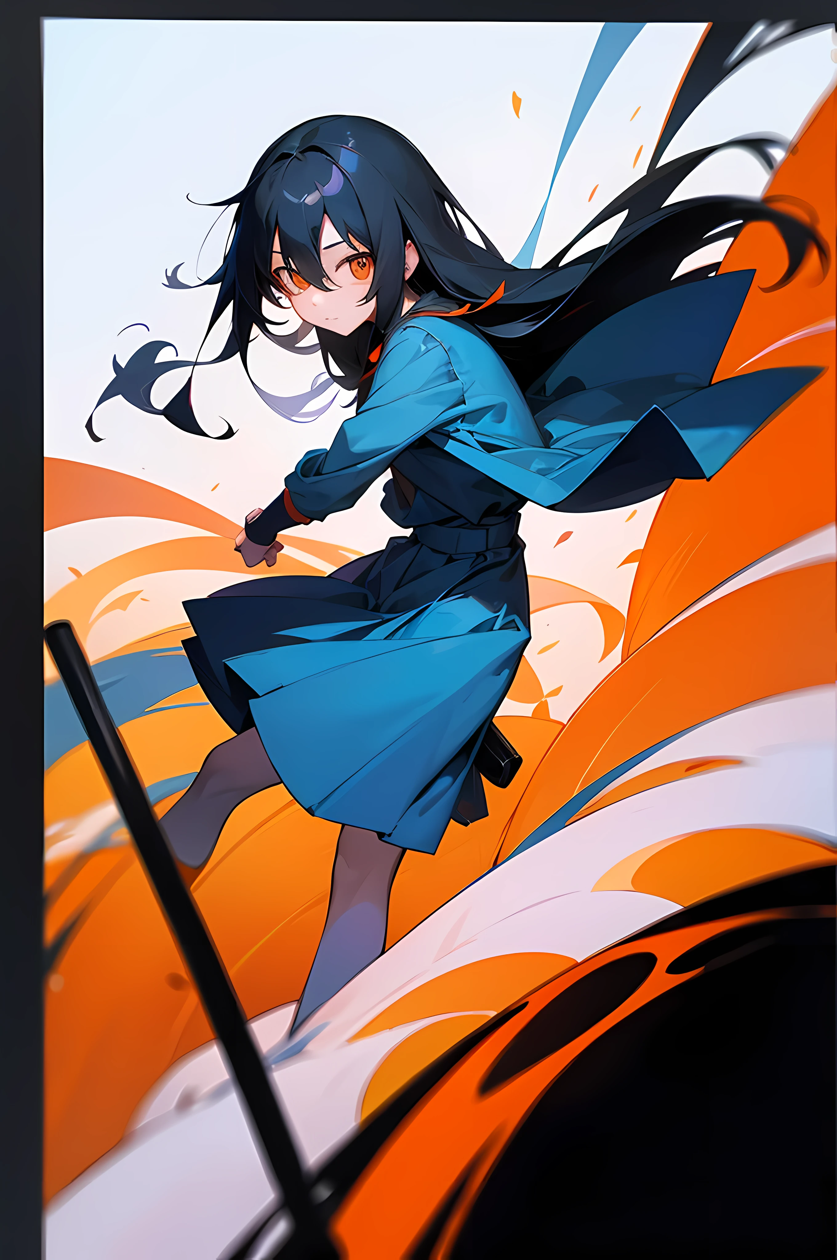 (8K Ultra High-Quality) (Masterpieces) (Image) (人物: Rimuru) 1 Girl, Long Black hair, Orange eyes colors, Background in a countryside, wearing Red Scot shirt, wearing Jean, carrying Camera, looking at viewer.