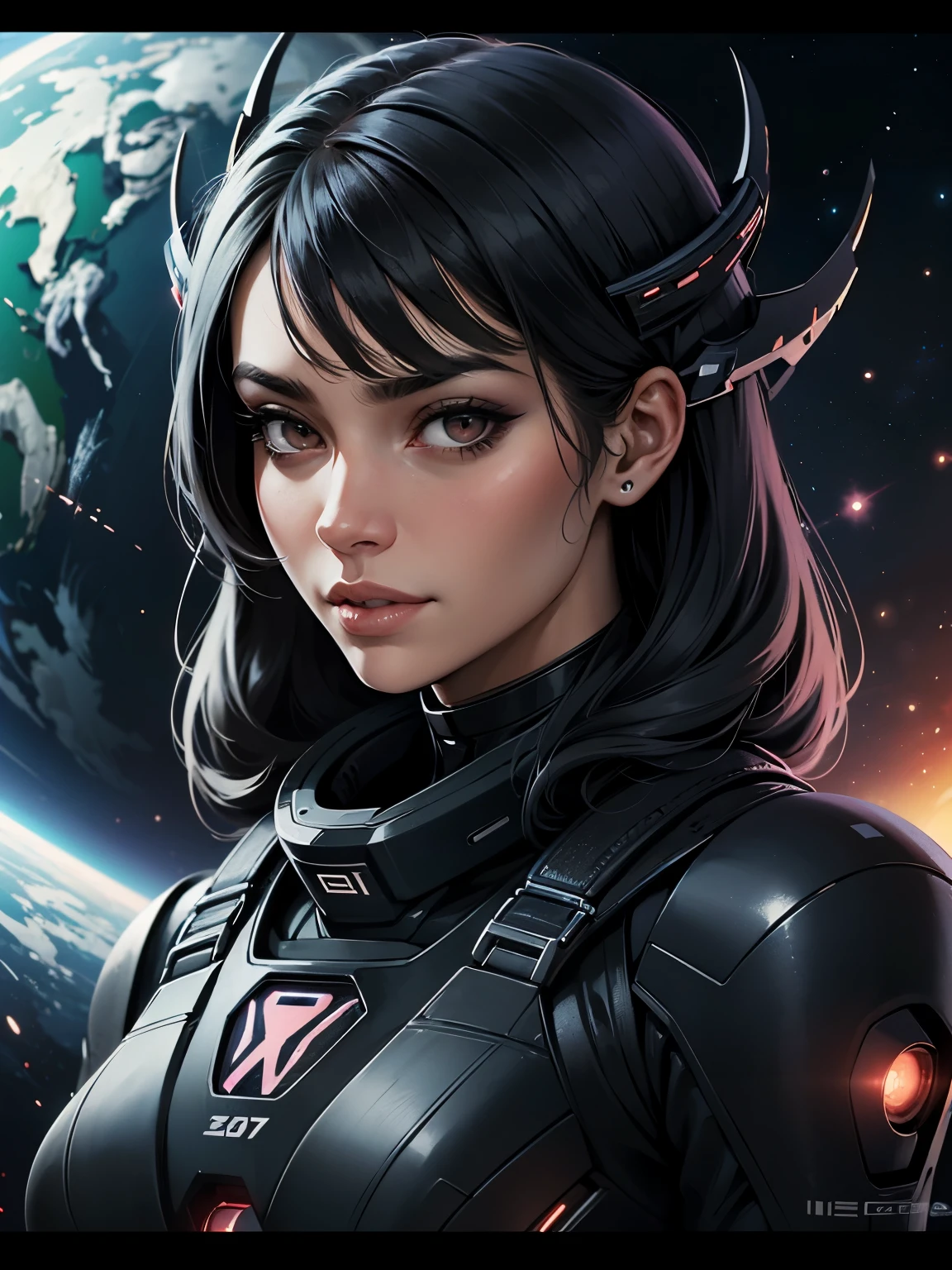 nijistyle,rfktr_technotrex,woman exploring planets, alien worlds, exotic locations, deep space,unkown terrors, galactic, nebulas,stars,fcPortrait