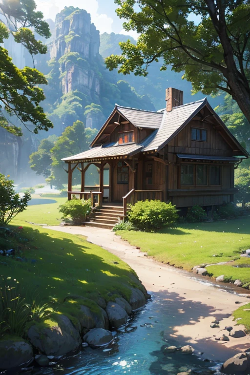 "A small house on an island, a bridge, a multidimensional cozy tavern, the art style of Rune Factory 5, anime scenery concept art, anime camping in the mountains, an epic and spacious courtyard, a city center background, outer space, Yu Ru Ying. (best quality, 4k, 8k, highres, masterpiece:1.2), ultra-detailed (realistic, photorealistic, photo-realistic:1.37), HDR, UHD, studio lighting, extreme detail description, professional, vivid colors, anime style, bokeh. Color tone: vibrant and lively. Lighting: soft and warm."