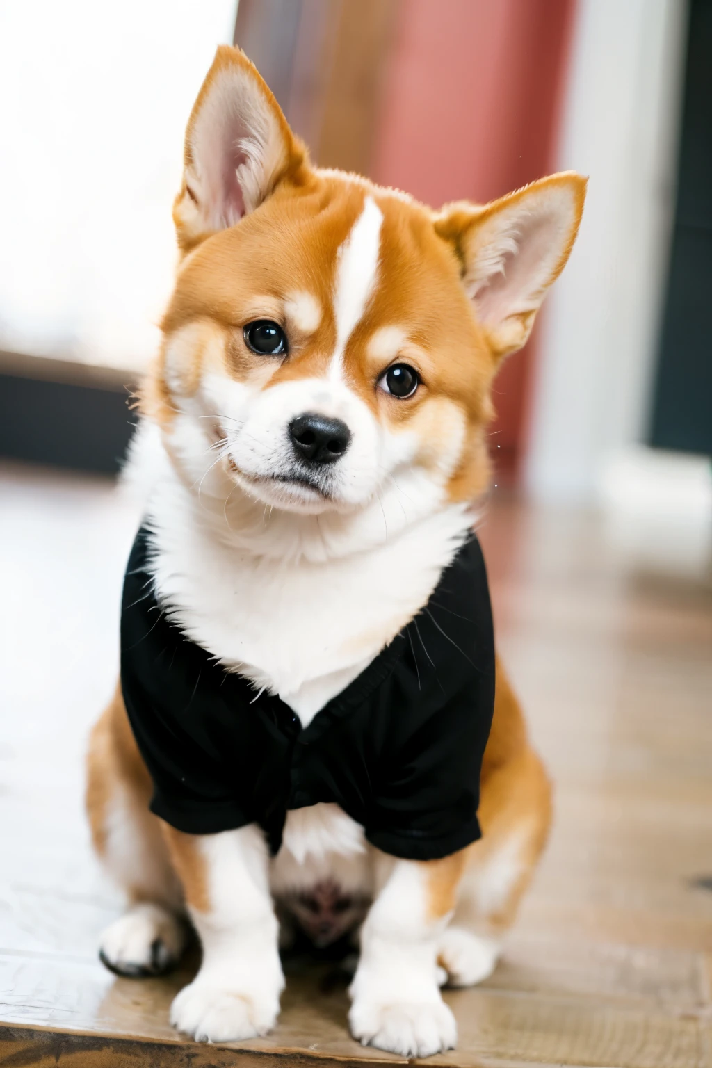 Shiba Inu anime style cute sitting