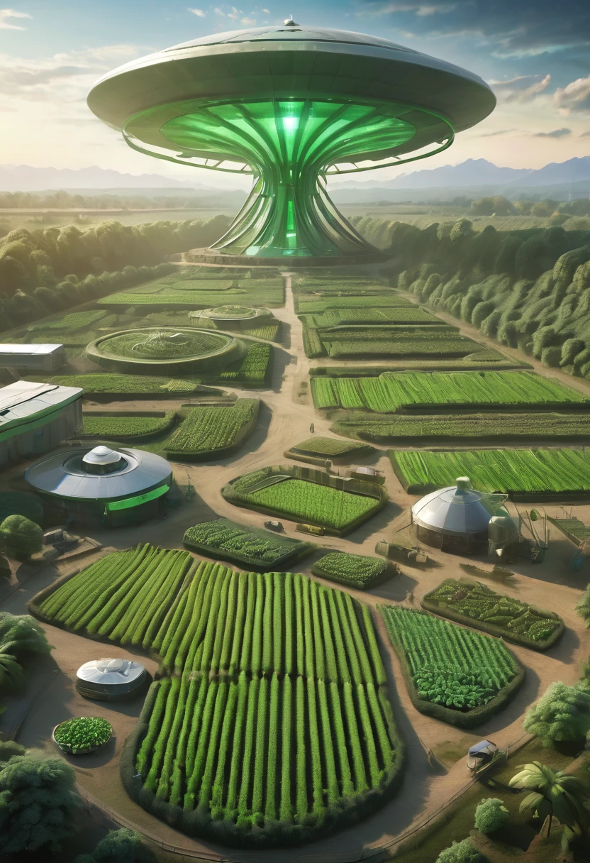Alien farm life,alien farmer,exotic crops,spacious farm