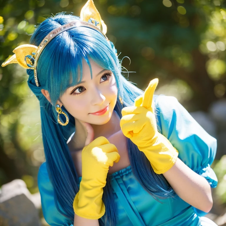 Dragon Quest Female Sage Blue Hair Long Hair Tiara Yellow Gloves Dragon Quest III Sage Cute Woman
