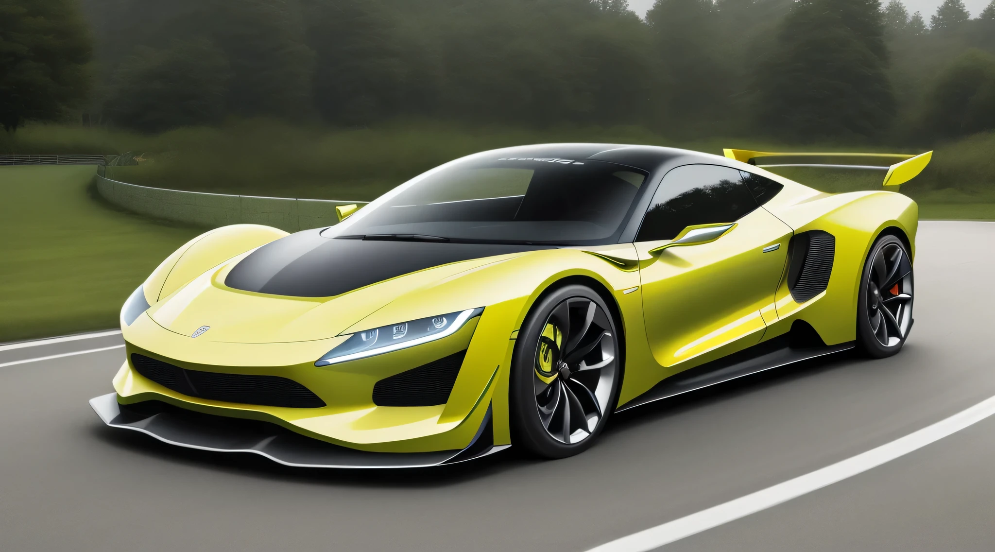 Concept sports car with futuristic technology