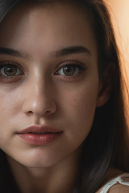 (close-up, editorial photograph of a 21 year old woman), (highly detailed face:1.4) (smile:0.7) (background inside dark, moody, private study:1.OV, by lee jeffries, nikon d850, film stock photograph ,4 kodak portra 400 ,camera f1.6 lens ,rich colors ,hyper realistic ,lifelike texture, dramatic lighting , cinestill 800,