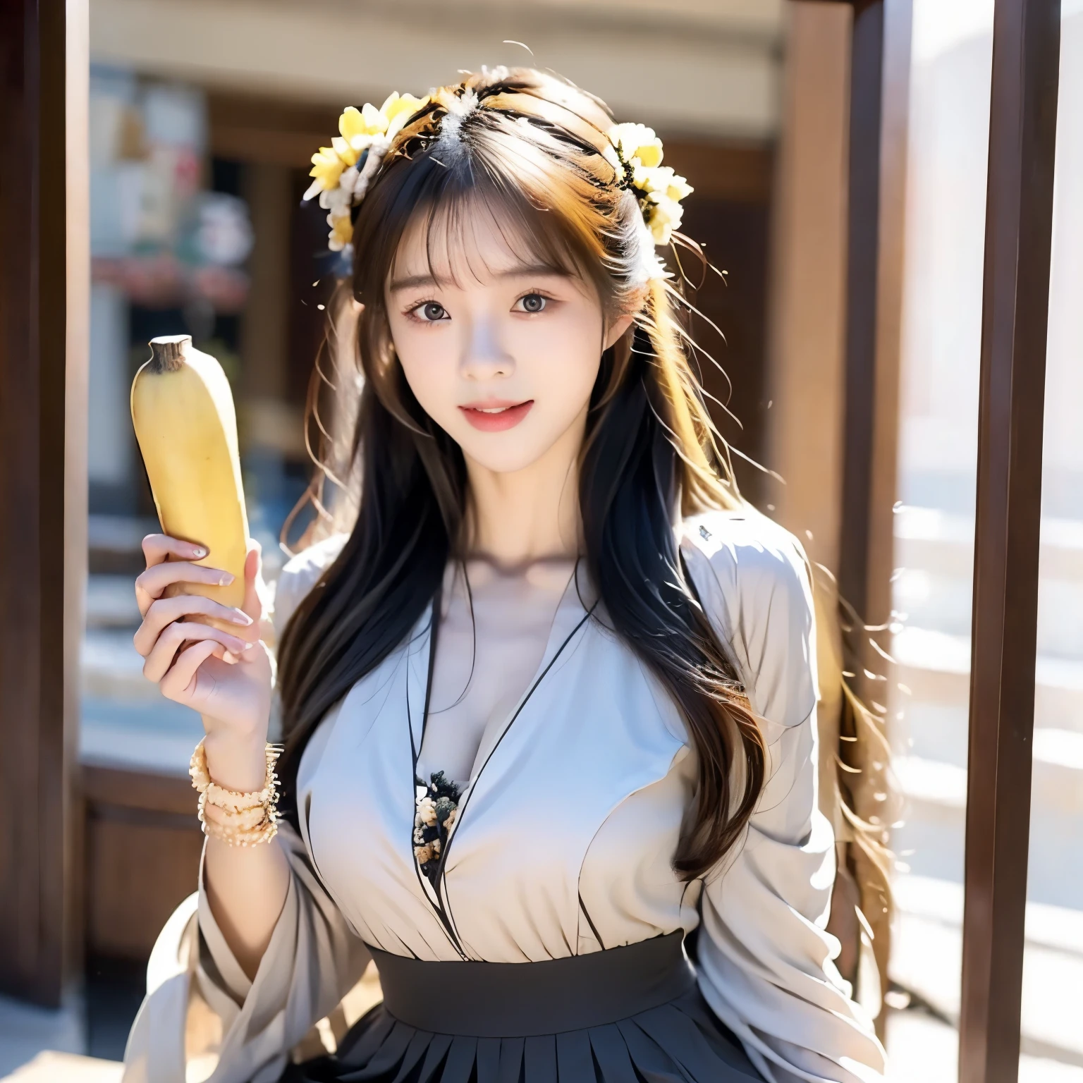 比基尼,blackstockings,eating banana