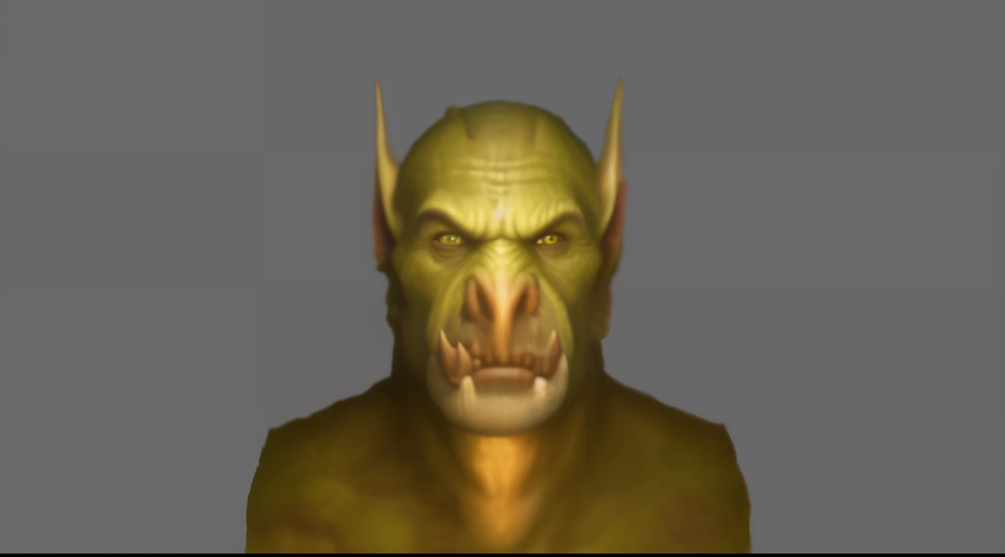 a close up of a goblin male portrait, medium portrait of a goblin, portrait of a goblin, portrait of an orc, an orc, orc, green orc male, dark fantasy goblin, dog - faced muscular goblin, known as voryn dagoth in life, male orc, face of an armored villian, goblin ears.