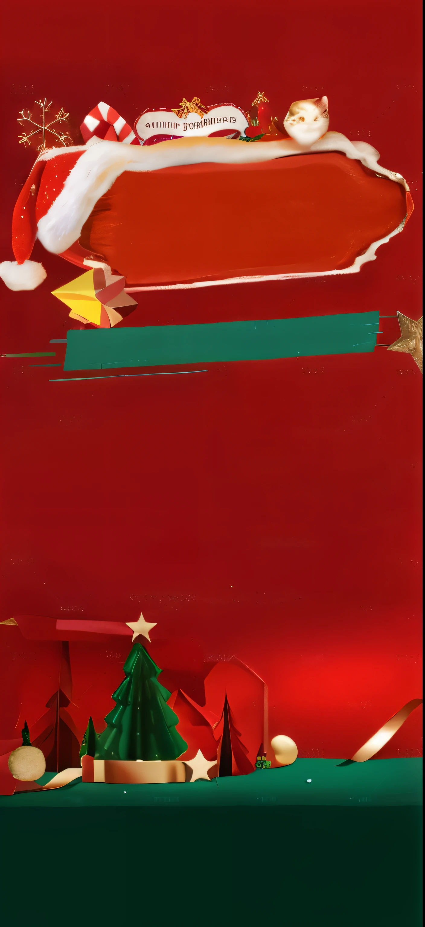 oda are three Christmas banners，oda&#39;santa claus on top,  fundo vermelho, red theme, plain fundo vermelho, in fundo vermelho, fundo vermelho, solid color backdrop, hight decorated, Background image, About the background, solid color backdrop, on a fundo vermelho, HDbackground, red theme, 猩fundo vermelho, high high quality], red wallpaper background