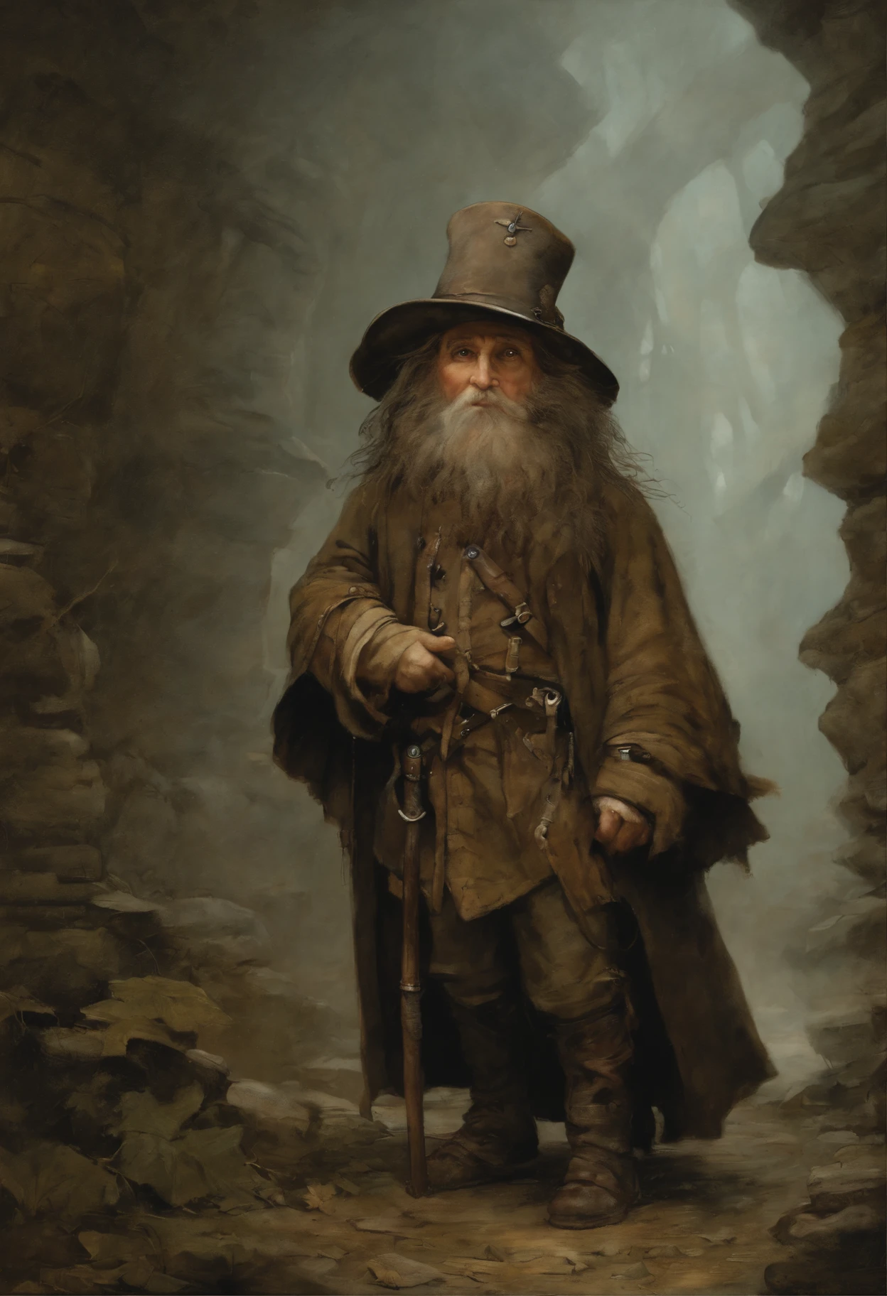 真实感, stalker in the dungeon, Jean-Baptiste Monge, anthropomorphic --ar 2:3 --testp -optimistic; straight hair