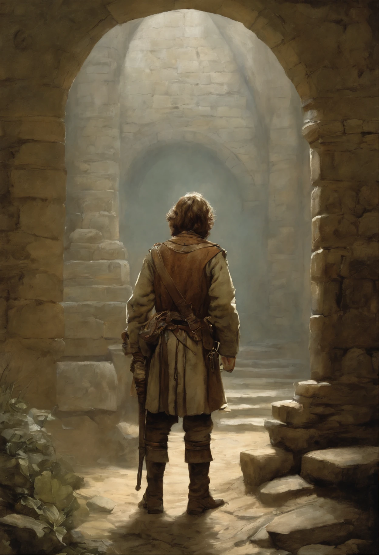 真实感, stalker in the dungeon, Jean-Baptiste Monge, anthropomorphic --ar 2:3 --testp -optimistic; straight hair