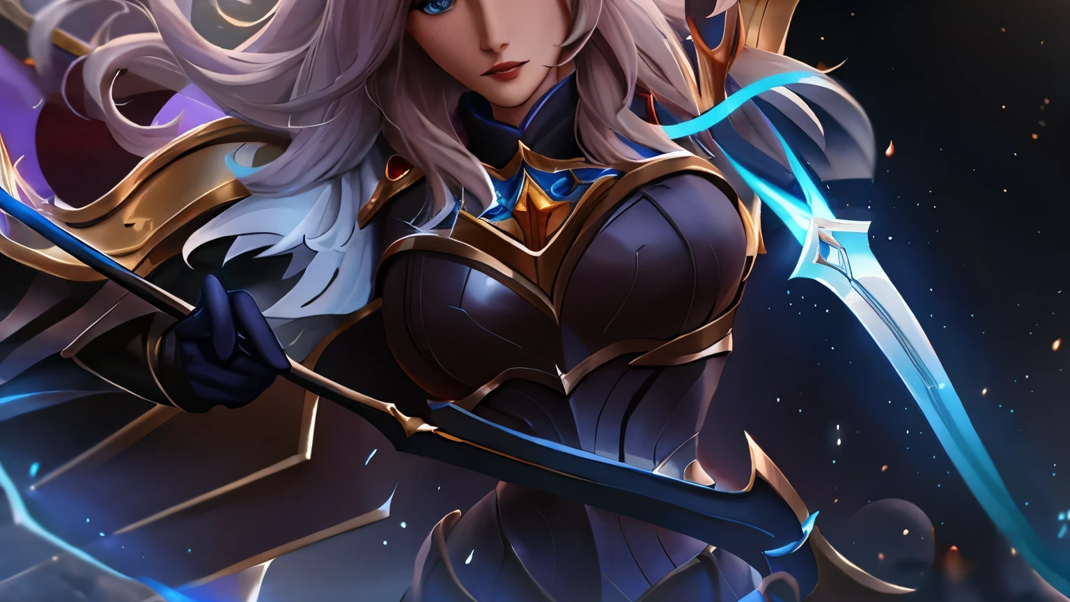 um close up de uma pessoa segurando uma espada e um escudo, Taliyah, Sylas, zenra Taliyah, Ashe, Catherine, Leblanc, iconic arte de splash do personagem, arte de splash do personagem, arte oficial splash, Personagem de League of Legends art, inspirado em Ju Lian, Bian Lian, Samira de League of Legends, Freya, Personagem de League of Legends