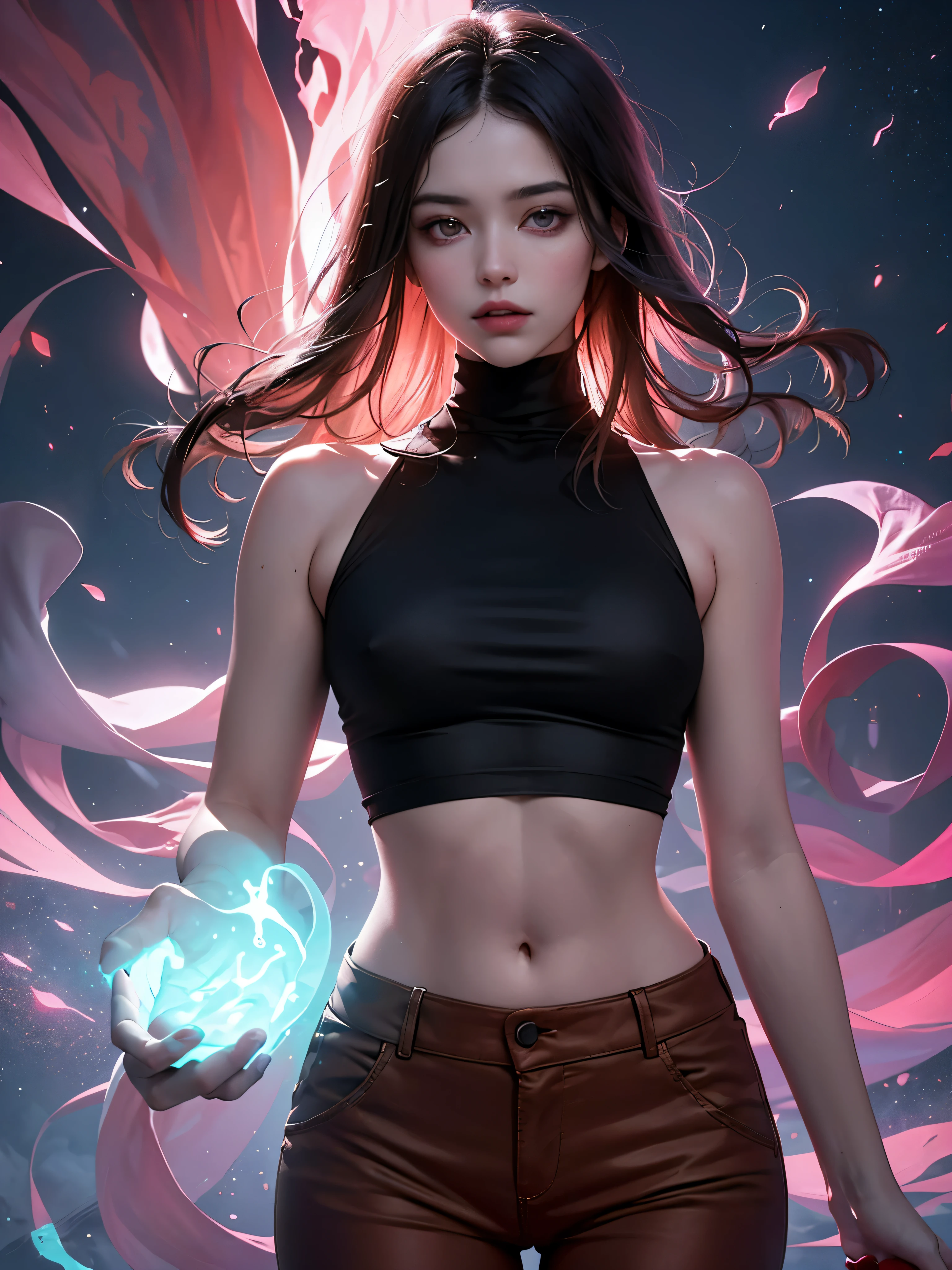 enigmatic atmosphere, atmospheric, ethereal quality,realistic,beautiful and aesthetic,
solo,groin,Pink turtleneck, brown pants,(nsfw:0.85),
Democracy,
power station,
(Glowing ambiance, enchanting radiance, luminous lighting, ethereal atmosphere, mesmerizing glow, evocative hues, captivating coloration, dramatic lighting, enchanting aura),