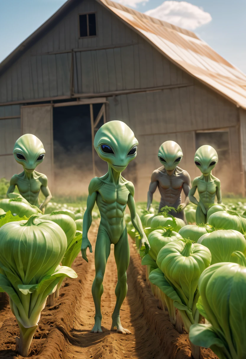 Alien farm life，Happy life with alien crops，spacious farm，Life scenes