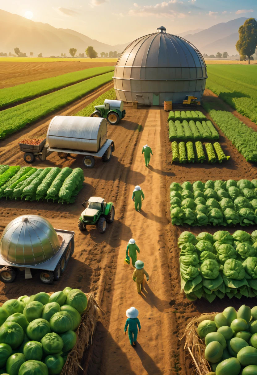 Alien farm life，Happy life with alien crops，spacious farm，Life scenes