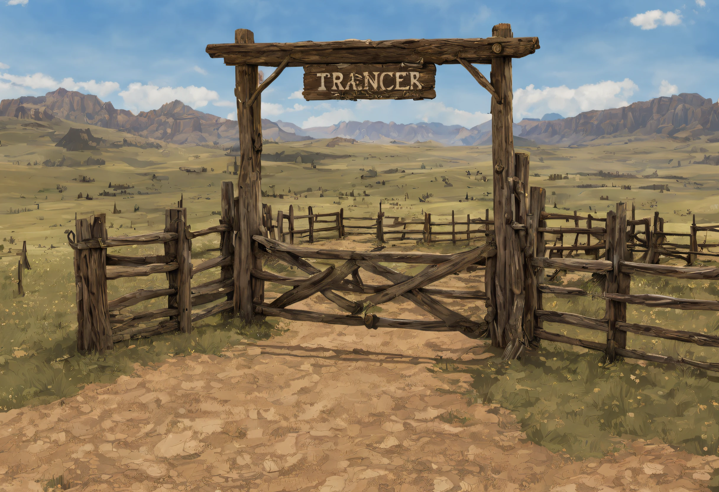 farm life, Wild West, Ranch fence and signs, (masutepiece), (Best Quality), (ultra high detailed)