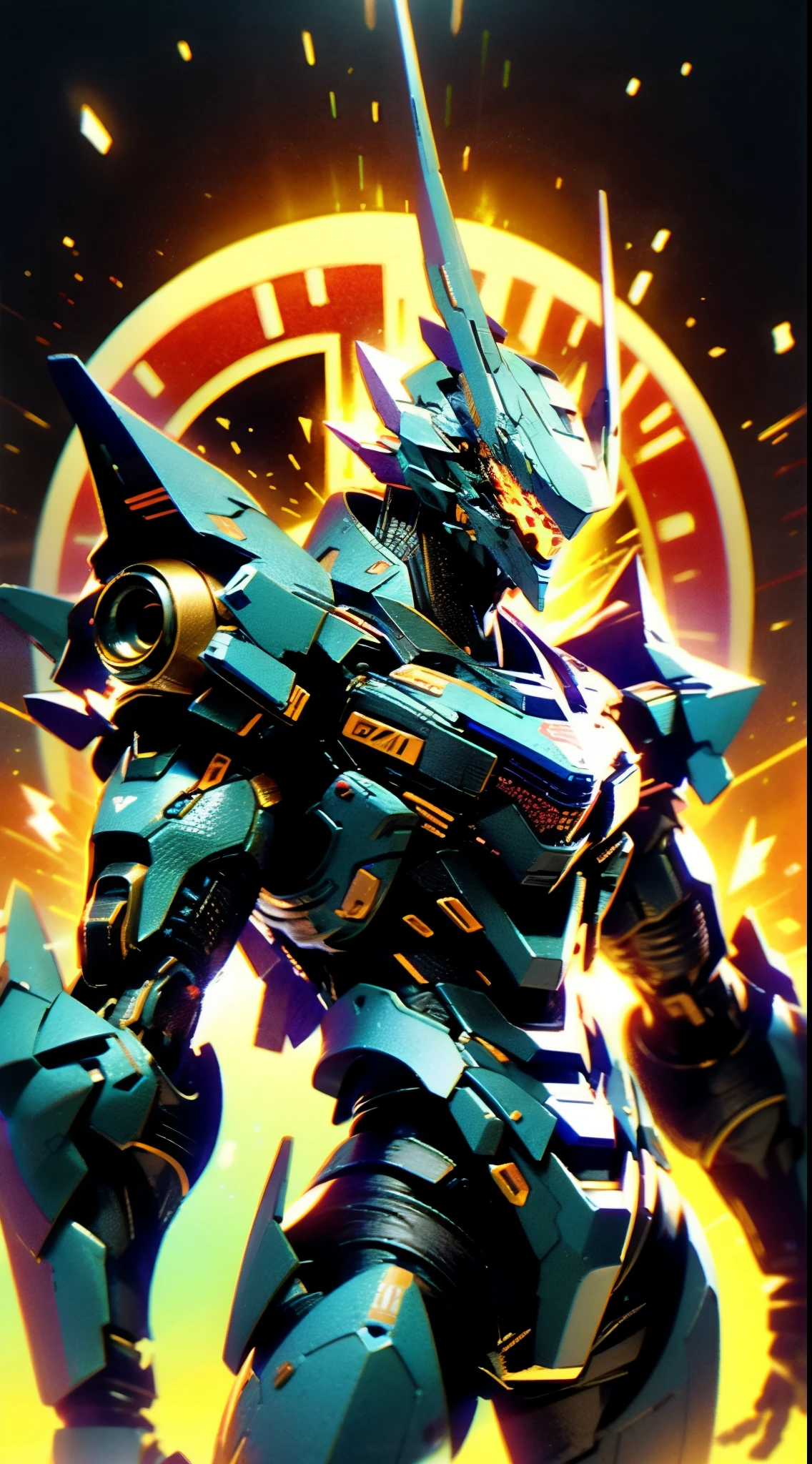 A high-tech combat armor suit inspired by Godzilla concept, Godzilla concept biotech battle armor, High-tech armored suits, psychedelic details, BiophyllTech, add electric power around, A bio-sensitive high-tech battle armor suit infused with Godzilla characteristics, The angular design on the body is illuminated and the display is charging, energy waves, Energy particles, octane render, unreal engine 5, high definition, best quality, highres, ultra-detailed, fantasy, Ultra-complex design, ultra-fine painting, extremely delicate, professional, perfect images quality, realistic, sure real, creativity, RAW photo, UHD, 32k, Natural light, cinematic lighting, best shadow, anatomically correct, masterpiece-anatomy-perfect, masterpiece:1.5