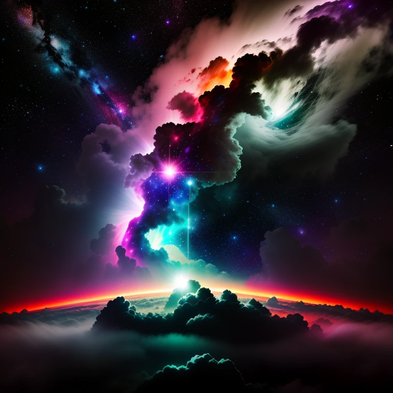 Nahaufnahme eines Sterns in der Mitte einer Galaxie, Der Nebel explodiert, Epischer Nebel, leuchtender Nebel, Dramatischer, powerful fog, Kosmische Nebel, dramatischer Sonnenuntergangsnebel, Ein Nebel, der heftig explodierte, Nebel im Universum, Weltraumnebel, Sternenwolke, The beautiful nebula was born, Explodierender Nebel, Nebelwolken, Bunter Nebel, Nebel am Himmel,bunter