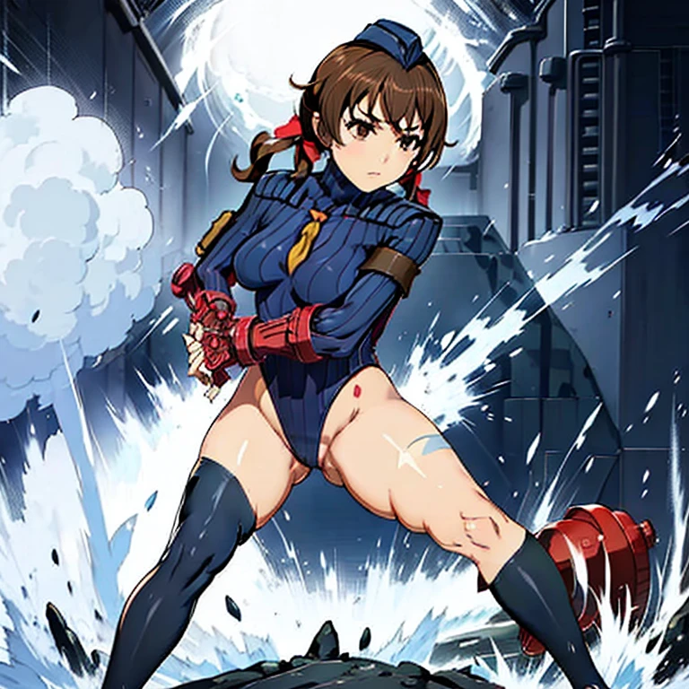ultra-detailed, Explicit, Beautiful body, Beautiful Nose, Beautiful character design, perfect eyes, perfect face, ultra highres, 4K, beautiful legs, perfect legs, Nice hands, Perfect hand, Masterpiece, Best Quality, Highly detailed, illustration, absurdres, street fighter, doll suit, shadaloo doll, dollsuit, girls, multiple girls, expressionless, blank eyes, looking at viewer, red gloves, emotionless, black latex, corrution, mind control, female combatant, full body, hypnotized, unhappy trance, full body suit, ribbed bodysuit, both arms at side, stand up straight, obey, perfect female body, extremely glossy latex, hypnosis, hypnoLora, empty eyes, Mind control device, poses, brainwashed, submissive_pose, Slave, hat, necktie, stand up straight, standing, standing at attention, belt, latex, garter belt, thighhighs Menjou hare, low twin tails, guilty crown, brown hair, long hair, Fighting stance