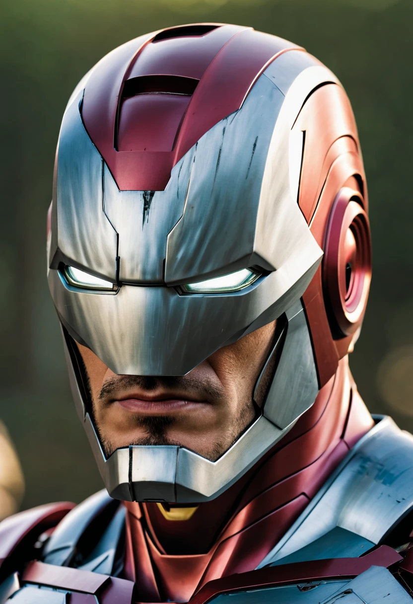 superman with an iron-man helmet