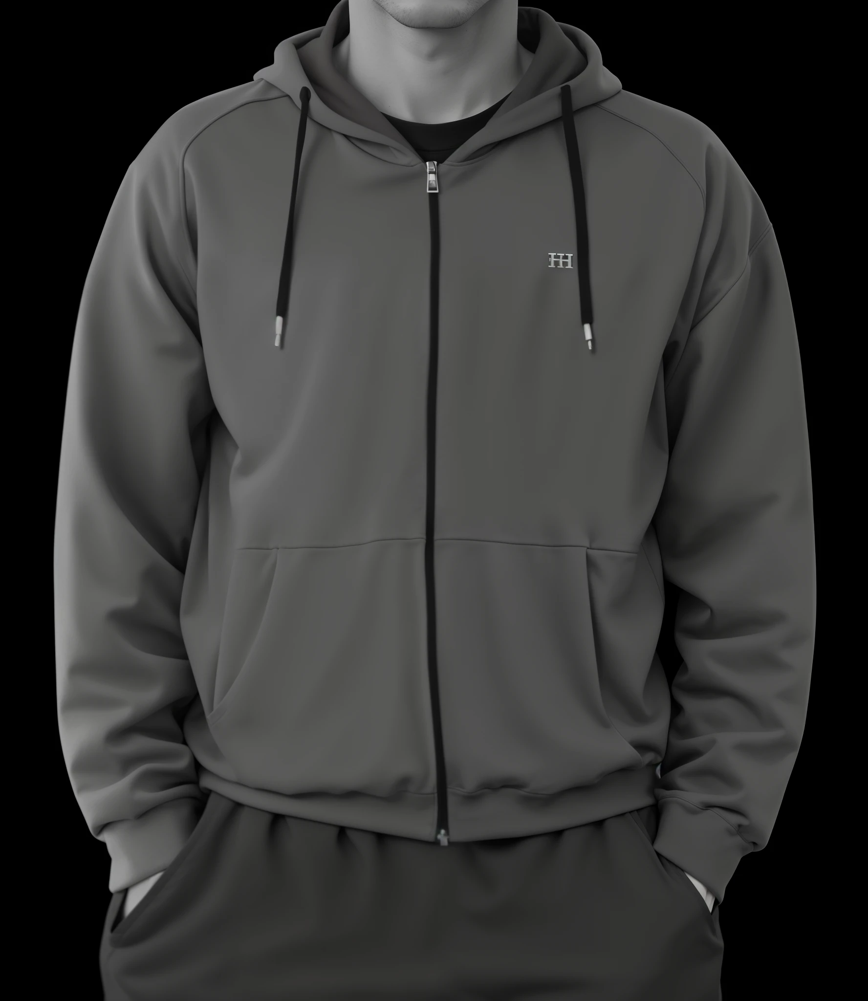 FHD, man in a sweatshirt