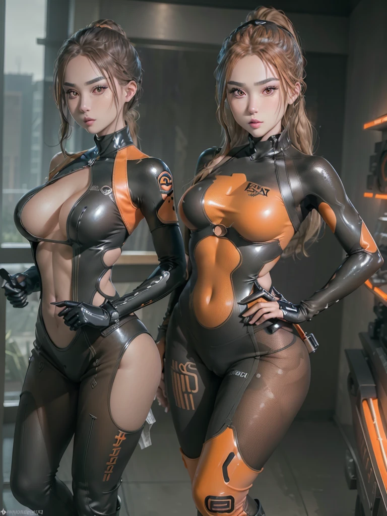 1 girl, gas mask, (Luxury orange and black latex Bodysuit:1.4), high heeled boots, gloves, (((Full body))), ponytail hair, tactical gear, M16 assault rifle, Sharp focus, beach in the background, femme fatale, hood,
((Best quality)), ((masterpiece)), (highly detailed:1.3), Depth-of-field, Multi-layered textures, HDR (High Dynamic Range), Ray Tracing, NVIDIA RTX, Unreal 5, Subsurface scattering, PBR Texturing, Post-processing,
Anisotropic Filtering, Maximum clarity and sharpness, Wide aperture, Low ISO, White balance, Rule of thirds, 8K RAW, (extremely slutty), (Highly realistic skin), beautiful detailed eyes, sharp image, (High detail:1.3),