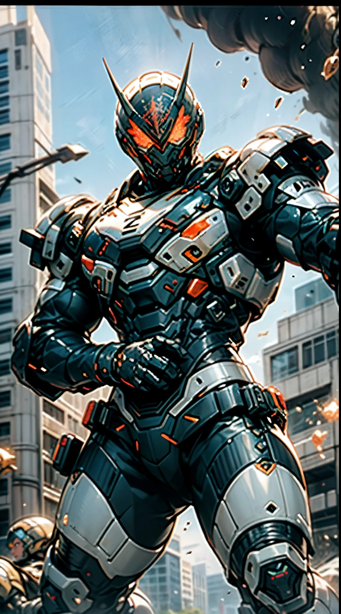 A high-tech combat armor suit inspired by Godzilla concept, Godzilla concept biotech battle armor, High-tech armored suits, psychedelic details, BiophyllTech, add electric power around, A bio-sensitive high-tech battle armor suit infused with Godzilla characteristics, The angular design on the body is illuminated and the display is charging, energy waves, Energy particles, octane render, unreal engine 5, high definition, best quality, highres, ultra-detailed, fantasy, Ultra-complex design, ultra-fine painting, extremely delicate, professional, perfect images quality, realistic, sure real, creativity, RAW photo, UHD, 32k, Natural light, cinematic lighting, best shadow, anatomically correct, masterpiece-anatomy-perfect, masterpiece:1.5