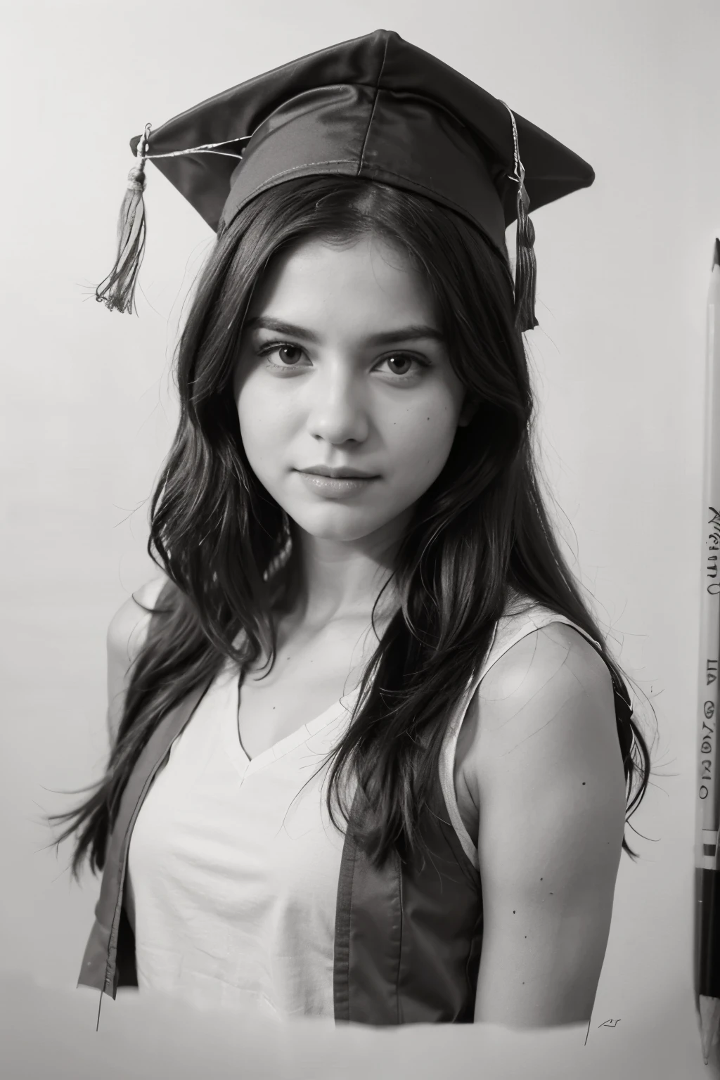 Pencil sketch graduation cap