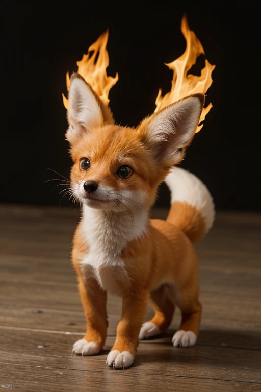 Create a fire fox Pokemon design and make it small