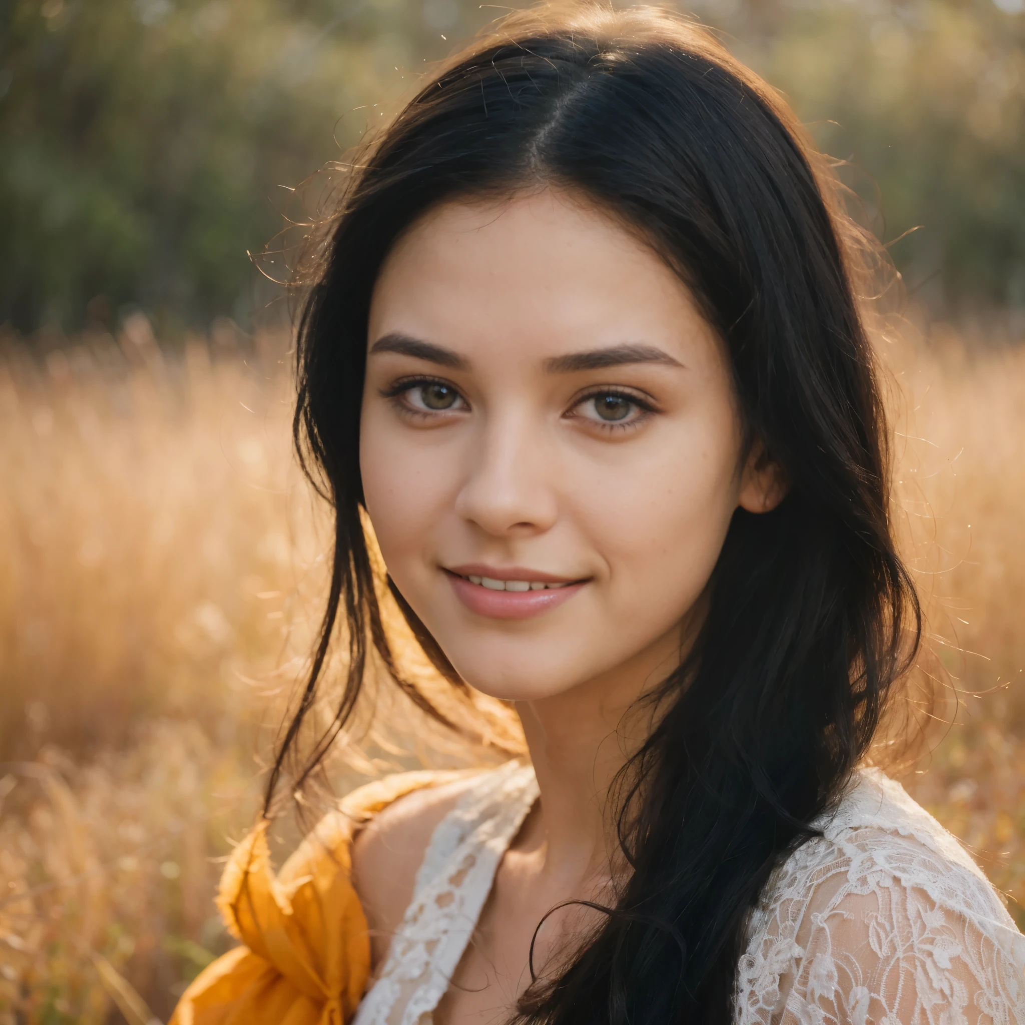 isualize an advanced photo of a (((24-year-old girl with black hair and a warm, gentle smile))), featuring intricate ornamental details and sharp lines that convey a sense of 4K resolution and Ultra High Definition quality, evoking the essence of a Serbian girl with tiny, subtle shadowy circles around her light brown eyes, further detailed by intricate hair and facial features, The advanced photo captures this image in a portrait style, showcasing ultra details and image sharpness, ultra detail eyes, ultra detail mouth, ultra detail lips, ultra detail cheeks, ultra detail eyebrows