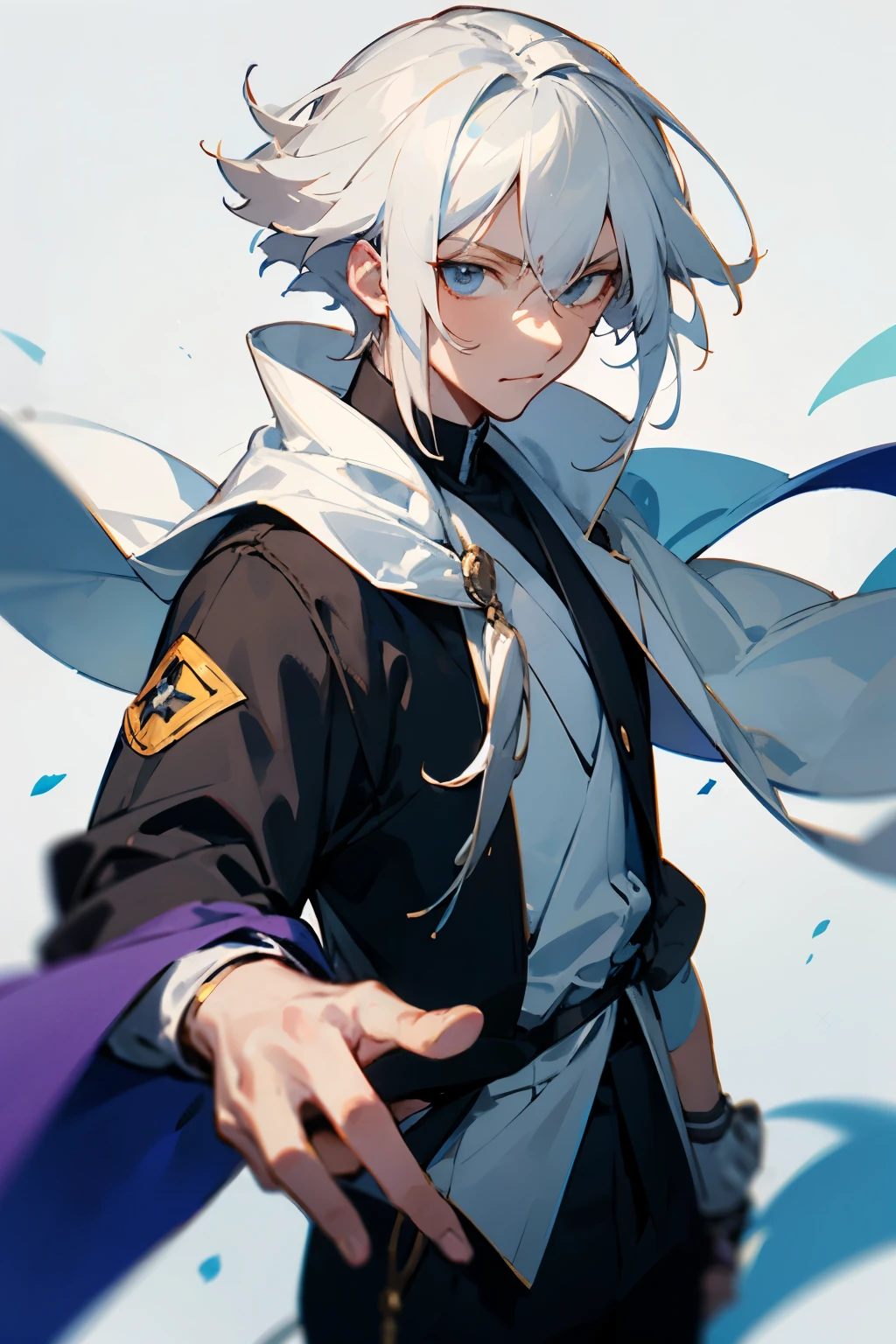 White haired man anime traits