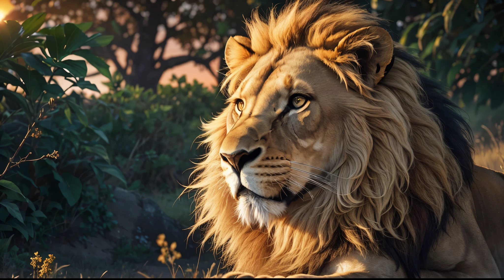 Lion, Divine Lion, Lion King, Lion Majestic, natural, Natureza, renderizado, fotorrealista, UltraHD, 4k, texturasdetalhadas, thunders, sombras detalhadas, cores detalhadas, por do sol, sol se pondo, Sunset, Natureza Linda, Great Divine, por do sol, contraste detalhado, contraste realista, alta resolução, cores detalhadas, fogo, eletricidade, divina criatura, 8k, Detailed Realistic, 16K, 8K, HD, Elegante,