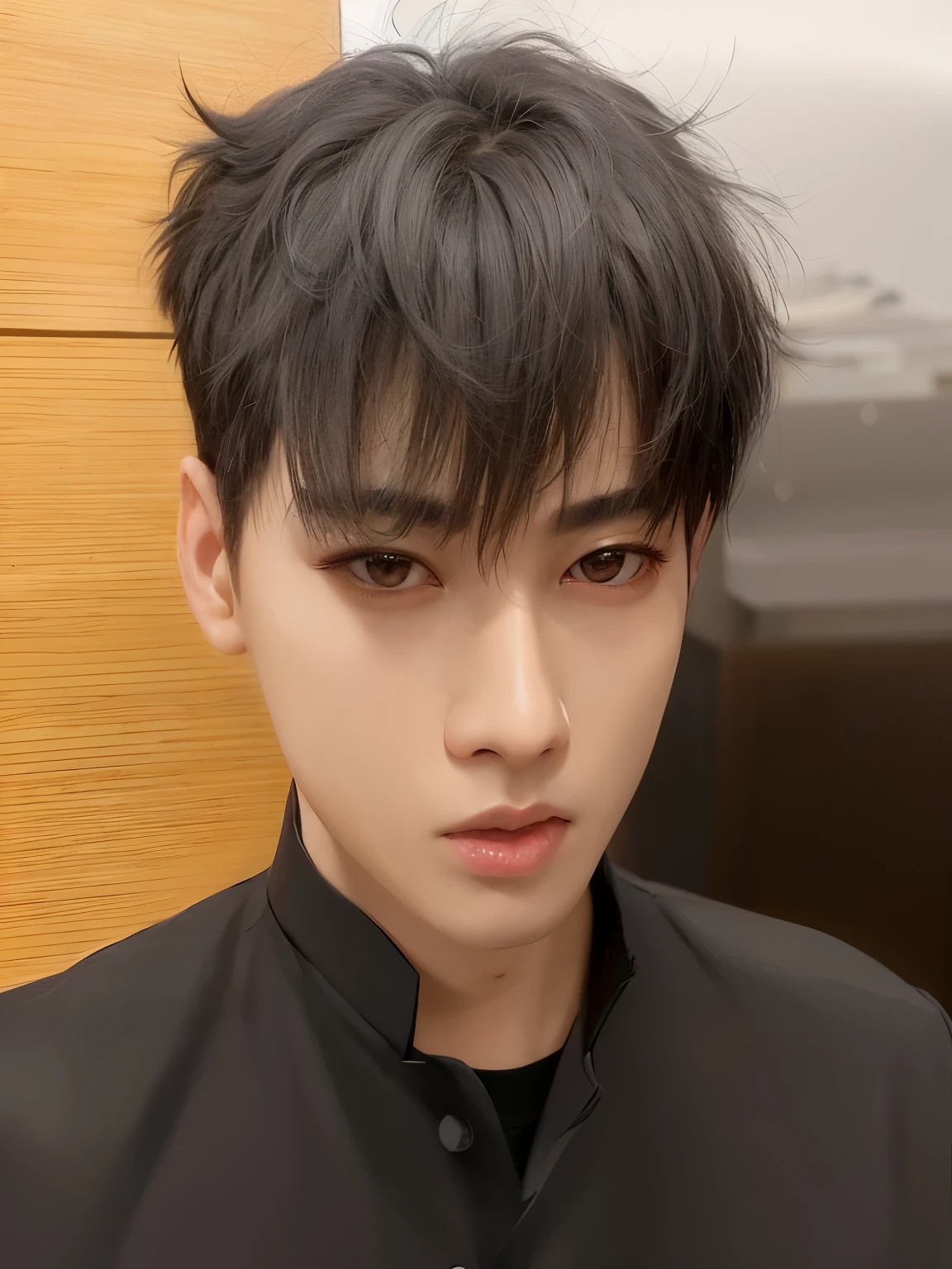 Arafed Asian man with a black shirt and a black tie, Kim Doyoung, Jinyoung Canela, Hyung Tae, TaeJune Kim, Heise Jinyao, Hong June Hyung, Hyung Tae kim, Hsiao-Rony, wan adorable korean face, Yanjun Chengt, Wonbin Lee, Seseon Yoon, Shin Jeongho, SFW