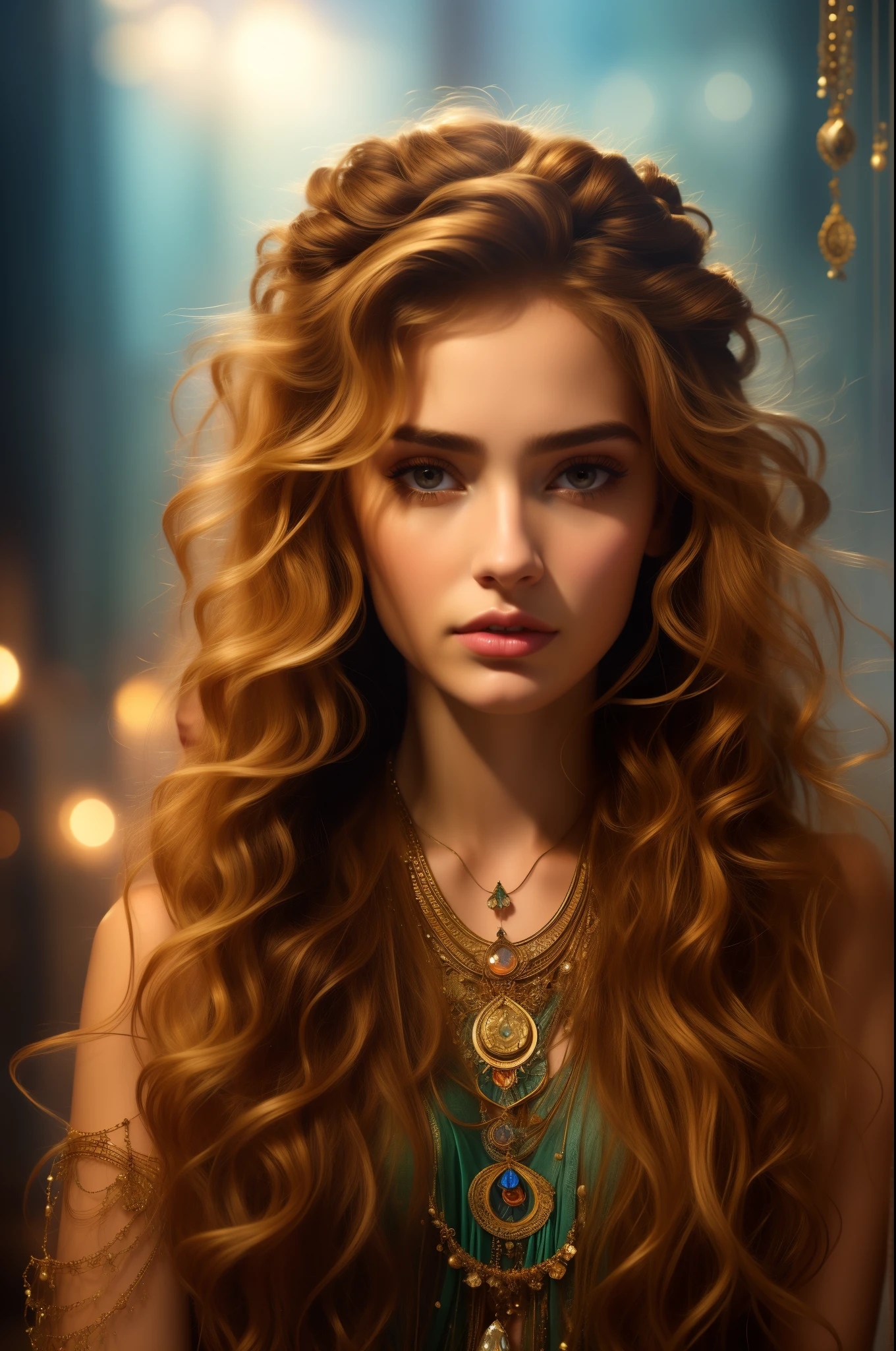 (highres,best quality:1.2),hyper realistic,hyper detailed,3d rendered,portrait of a woman,(beauty is pain,beauty in everything:1.1),(atmosphere of questioning,wisdom),(stern expression,penetrating gaze),(intricate facial features,detailed facial contours,sharp nose,well-defined lips),(elaborate hairstyle,flowing locks),(dramatic lighting:1.1),(subtle shadows,soft highlights),(vivid colors,vibrant tones),(the pursuit of perfection),(intricate jewelry,ornate necklaces),(silky fabric,flowing dress),(intricate patterns),(wisdom reflected in the eyes), (emotions captured in an instant),(questioning existence),(nebulous background,abstract elements),(transcendent beauty),(sublime aesthetics),(striking composition),(emotional depth),(captivating realism),(thought-provoking),(hypnotic),(flawless beauty),(mysterious aura),(perspective of eternity),(powerful presence),(meticulous craftsmanship)