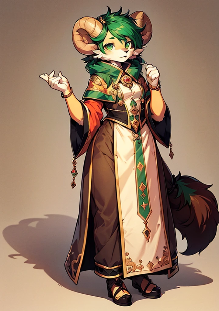 beste-Qualit, super detailed illustration, (Sheep Girl: 1,5), brown fur, malachite eyes ,Full-length, topquality, the anime, the perfect body, fantasy clothes