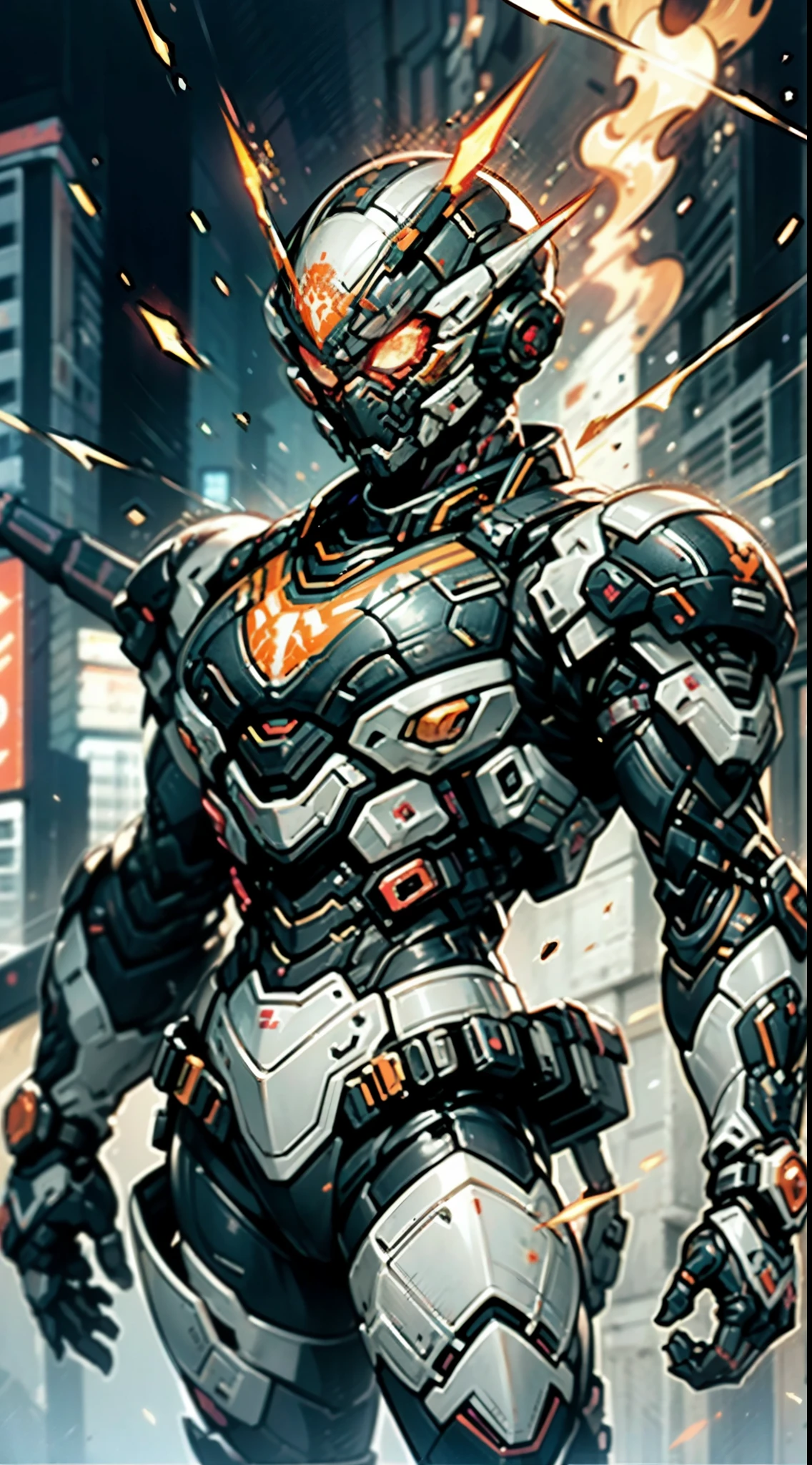 A high-tech combat armor suit inspired by Godzilla concept, Godzilla concept biotech battle armor, High-tech armored suits, psychedelic details, BiophyllTech, add electric power around, A bio-sensitive high-tech battle armor suit infused with Godzilla characteristics, The angular design on the body is illuminated and the display is charging, energy waves, Energy particles, octane render, unreal engine 5, high definition, best quality, highres, ultra-detailed, fantasy, Ultra-complex design, ultra-fine painting, extremely delicate, professional, perfect images quality, realistic, sure real, creativity, RAW photo, UHD, 32k, Natural light, cinematic lighting, best shadow, anatomically correct, masterpiece-anatomy-perfect, masterpiece:1.5