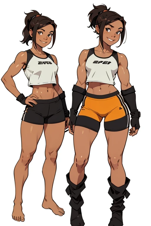 Girl
Solo . Fullbody . Simple background , multiple view , Fitgirl , fighting