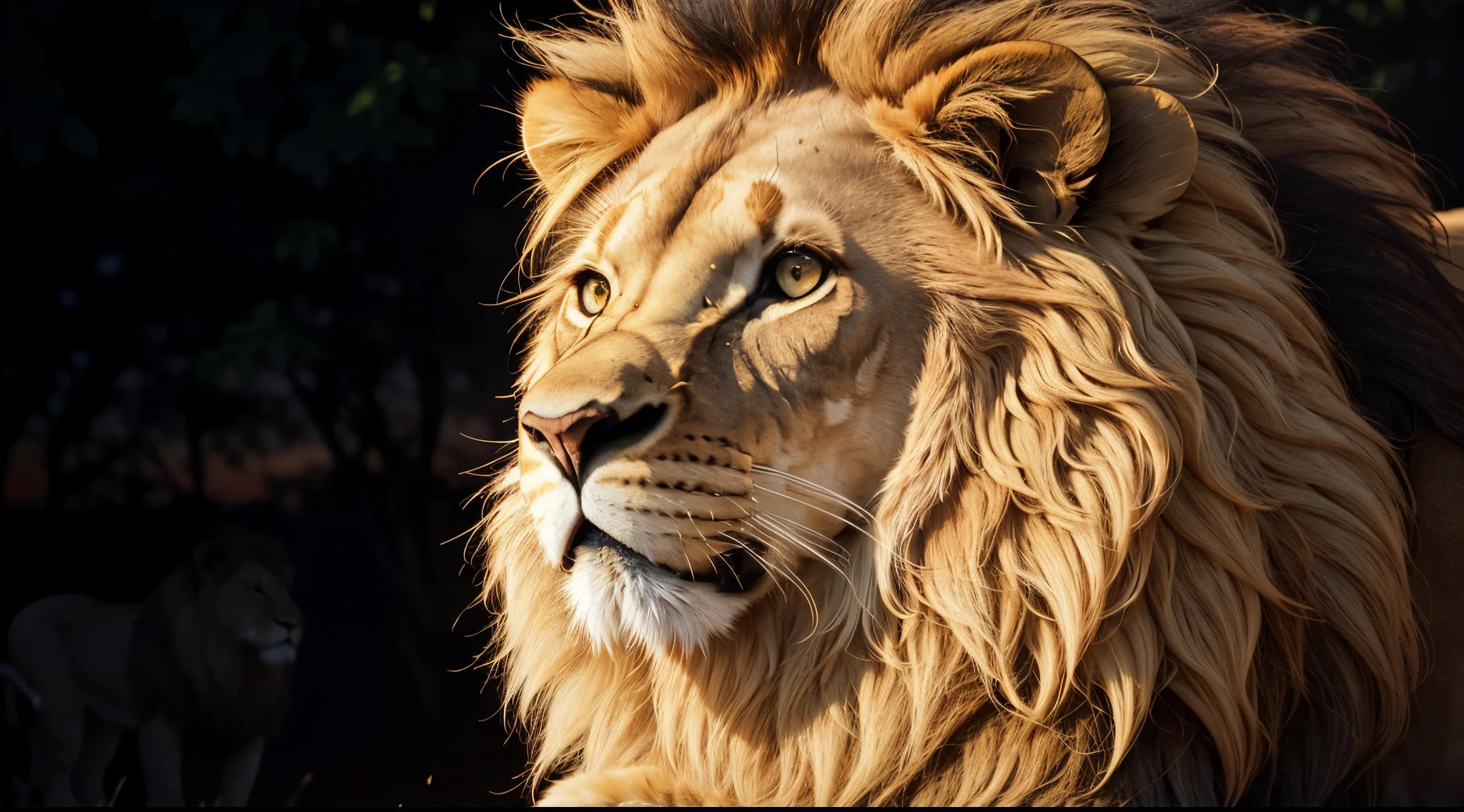 Lion, Divine Lion, Lion King, Lion Majestic, natural, Natureza, renderizado, fotorrealista, UltraHD, 4k, texturasdetalhadas, thunders, sombras detalhadas, cores detalhadas, por do sol, sol se pondo, Sunset, Natureza Linda, Great Divine, por do sol, contraste detalhado, contraste realista, alta resolução, cores detalhadas, fogo, eletricidade, divina criatura, 8k, Detailed Realistic, 16K, 8K, HD, Elegante,