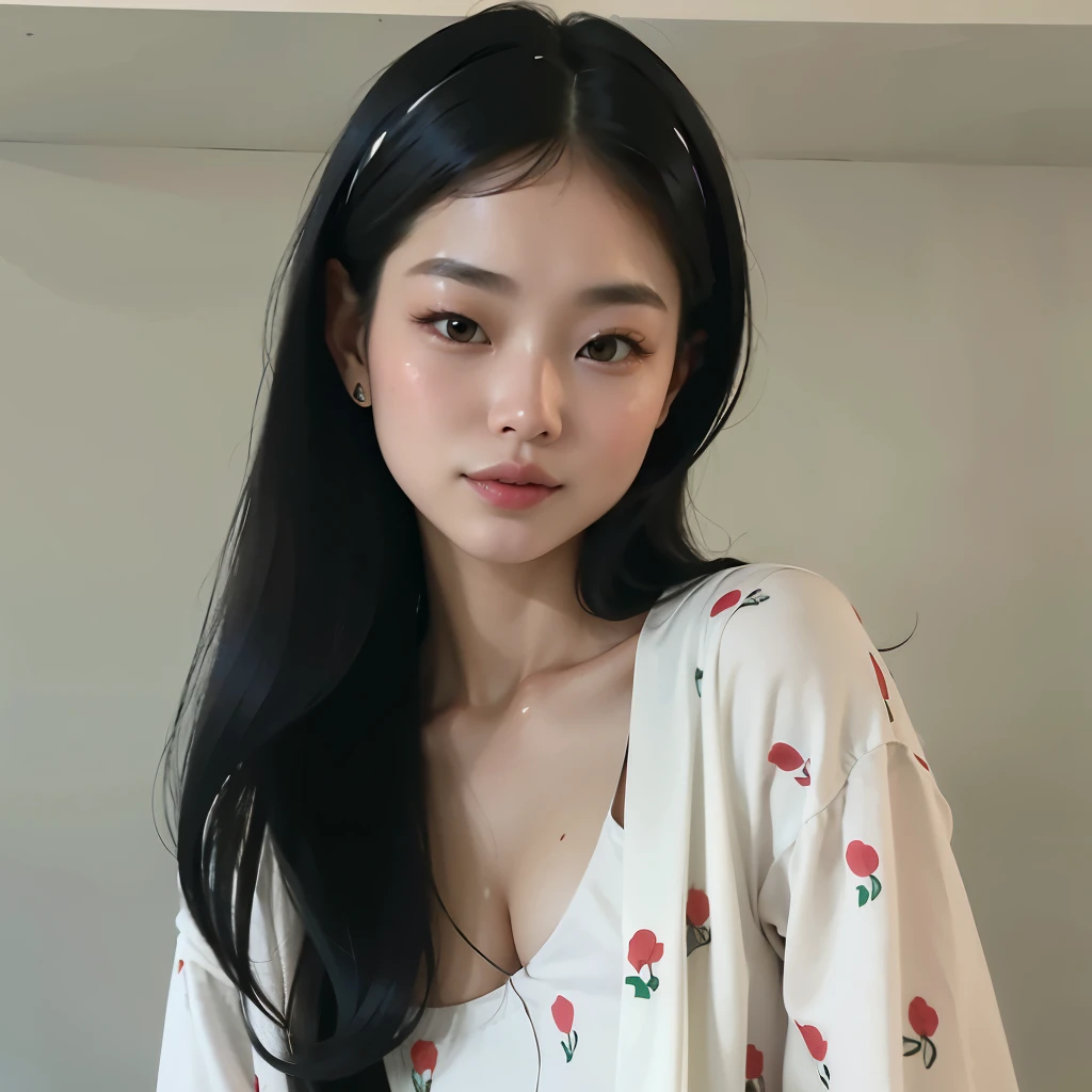 Un primer plano de una mujer con el pelo largo y negro que lleva una camisa blanca, beautiful south Mujer coreana, gorgeous young Mujer coreana, beautiful young Mujer coreana, Chica coreana, beautiful asian girl, Blackpink Jennie, Jaeyeon Nam, Mujer coreana, Joven y adorable rostro coreano, Heonhwa Choe, young asian woman, young cute wan asian face, Linda actriz coreana