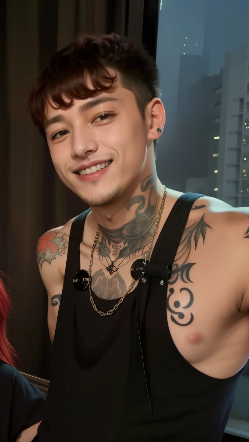 Jungkook from BTS with a tattoo on his arm and a red-haired woman, taken in the early 2020s, Estilo de Seb McKinnon, inspirado por Cam Sykes, bladee from drain gang, taken in the late 2010s, Connor Hibbs, Tatuado, com tatuagens, veja todos esses detalhes, cantor no show de voz