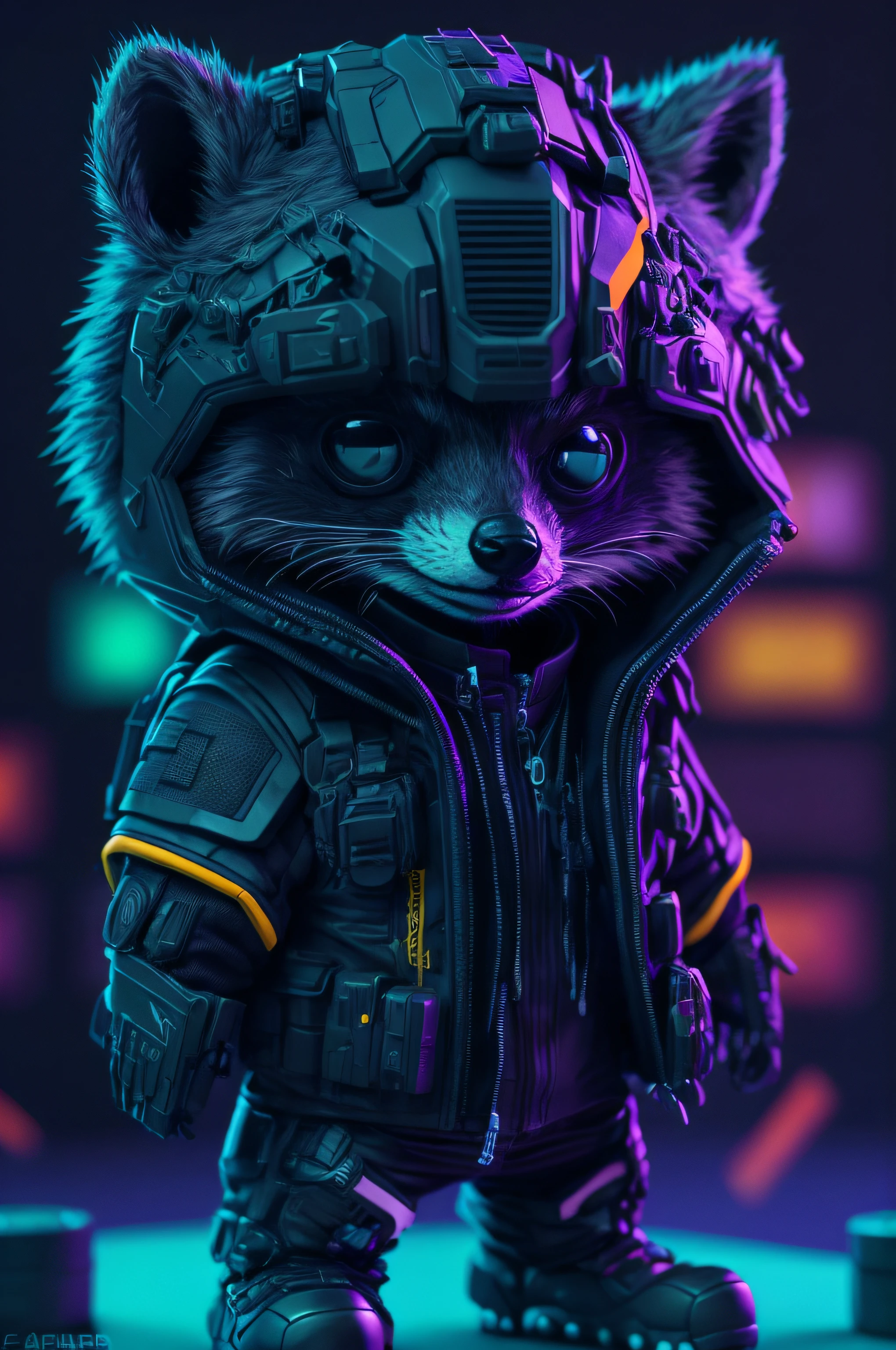 Un primer plano de un mapache cohete de juguete con un casco puesto, Fondo de pantalla 4K, Fondo de pantalla 4 K, Wojtek FUS, Arte digital 4K altamente detallado, Arte digital detallado 4K, Arte detallado de alta calidad 8K, Fondo de pantalla HQ 4K, hd phone wallpaper, hq 4k phone wallpaper, mapache cohete, Lindo arte digital detallado, hd phone wallpaper