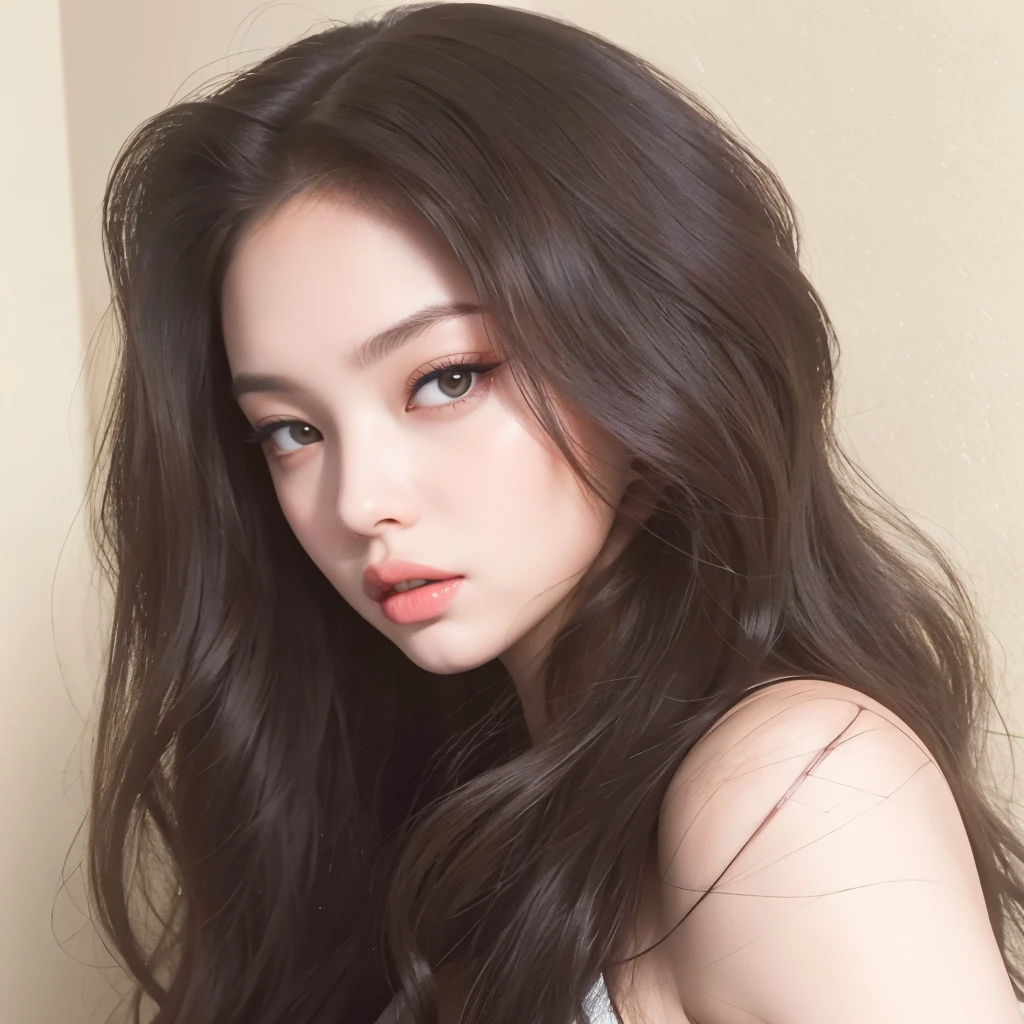 Jennie arafed com longos cabelos pretos posando para uma foto, Violeta Myers, pale-skinned persian girl, ava max, 18 anos, pale skin and dark eyes, cabelos pretos e olhos grandes, julia sarda, pale skin!, pale fair skin!!, with pale skin, com cabelos longos e olhos penetrantes, Angelina Stroganova, jennie blackpink