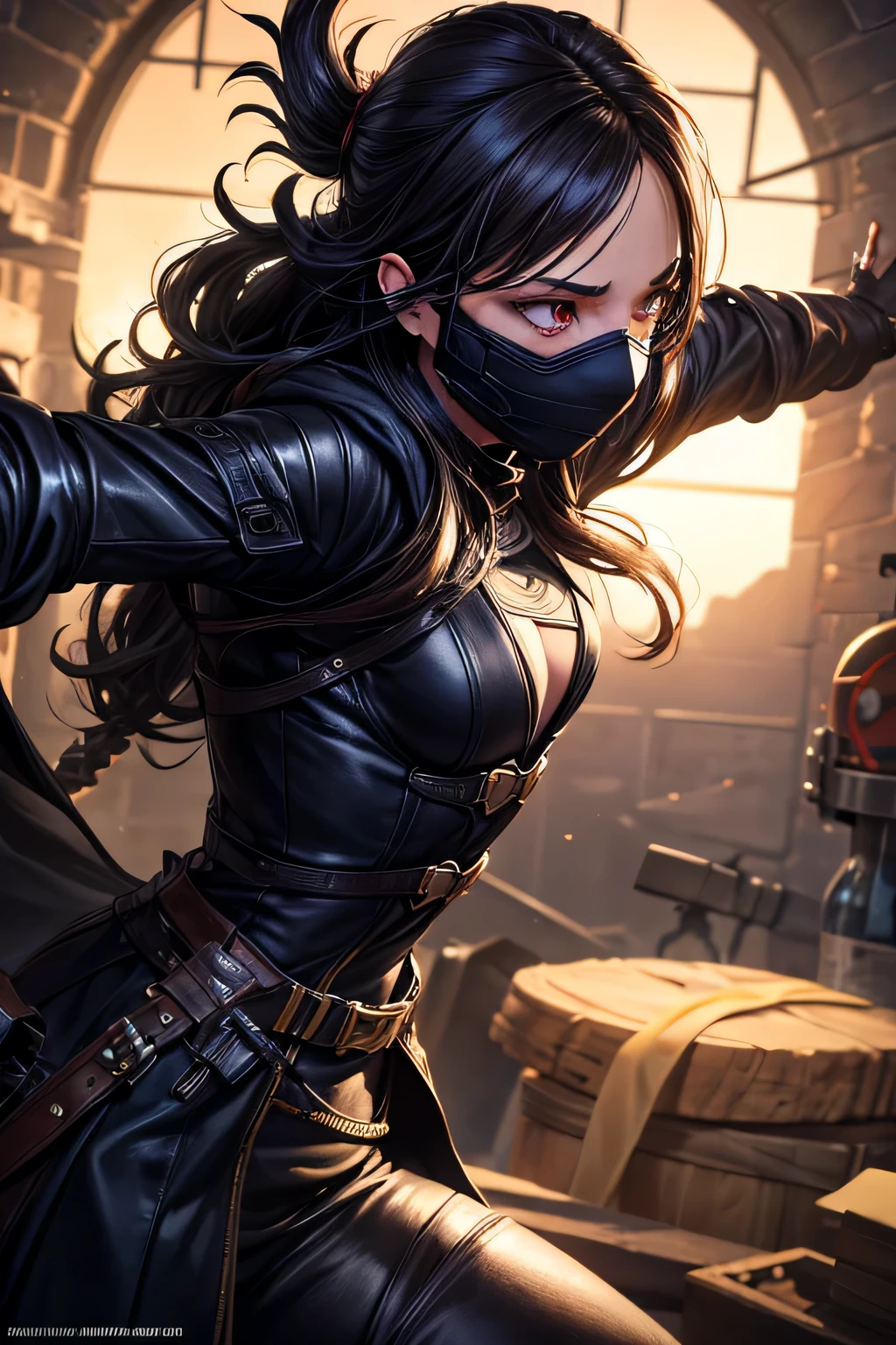 Superhero Spidergirl, dark vintage costume, dark long trenchcoat, full face mask,on roof, combat stance, highly detailed, vibrant appearance, creative behavior, extremly detailed, imaginative, , spontaneous, highest quality, skin texture, intricate details, (cinematic lighting), RAW photo, 8k, masterpiece,best quality,ultra-detailed,very detailed illustrations,extremely detailed,intricate details,highres,super complex details,extremely detailed 8k cg wallpaper,